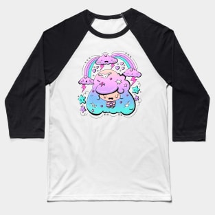 Cute stormy bubble head girl in kawaii style Baseball T-Shirt